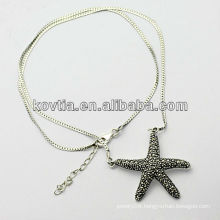 Charm sterling silver star pendant jewelry 925 silver chain necklace